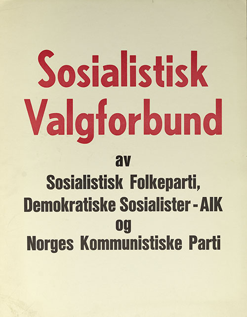 Plakat - Sosialistisk Valgforbund